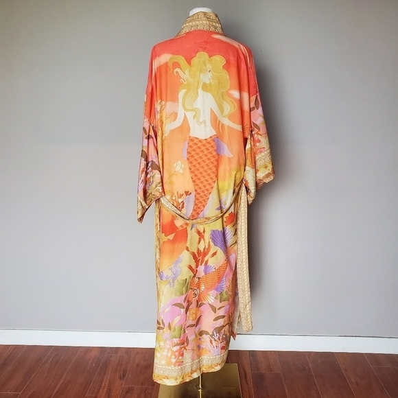 Mermaid Gypsy Madison Boho Floral Kimono Duster Robe - Picture 11 of 13